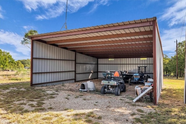 view of pole building with a carport