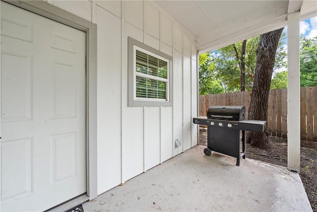 view of patio / terrace featuring a grill