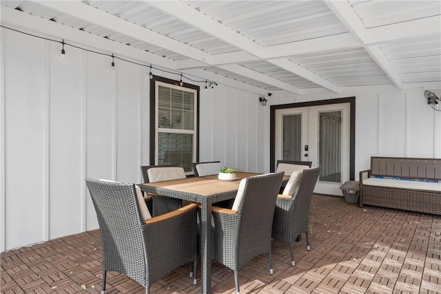 view of patio / terrace featuring french doors and outdoor dining area