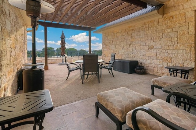 view of patio with a pergola