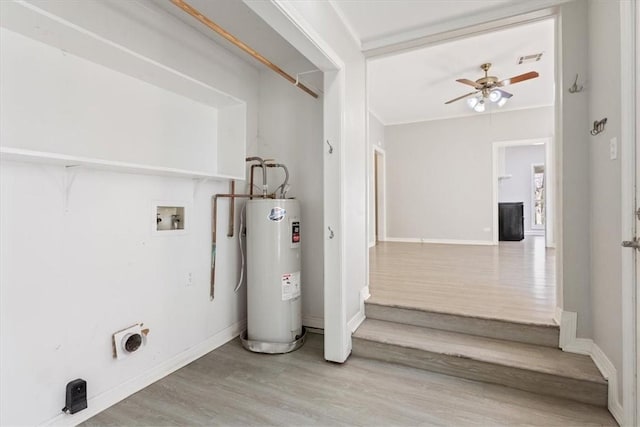 utility room featuring electric water heater