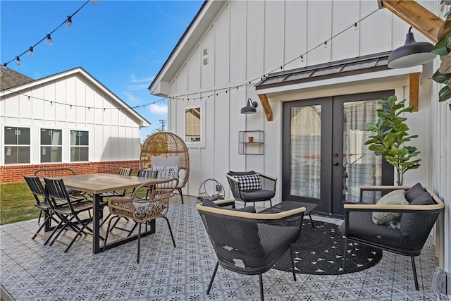 view of patio featuring french doors