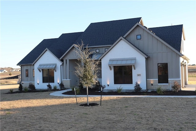 view of modern inspired farmhouse