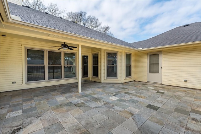 view of patio with ceiling fan