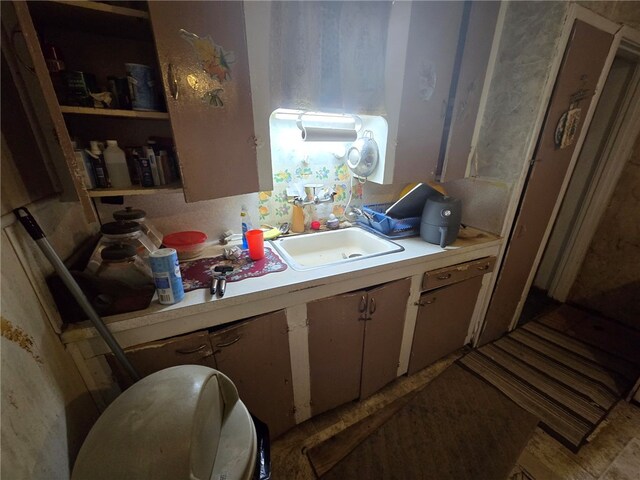 kitchen featuring dishwashing machine and sink