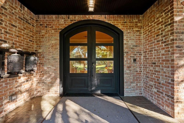 view of exterior entry with french doors