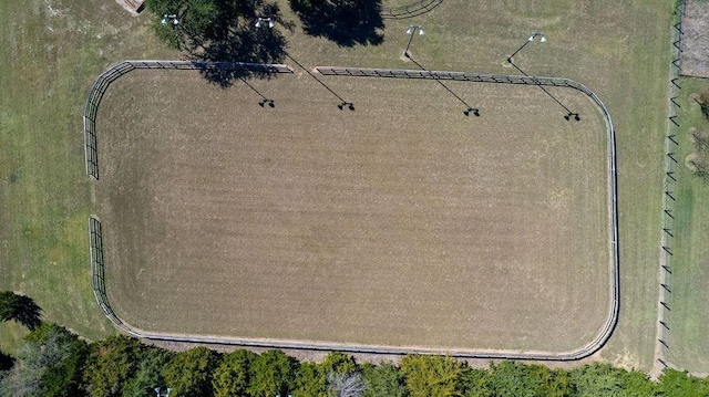 drone / aerial view with a rural view