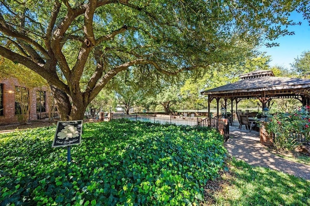 view of yard with a gazebo