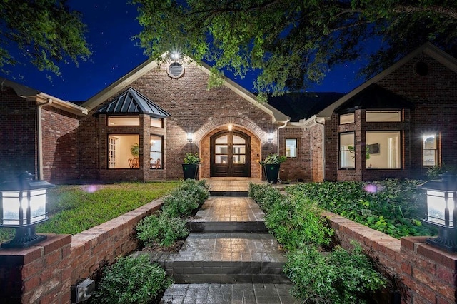 exterior space featuring french doors