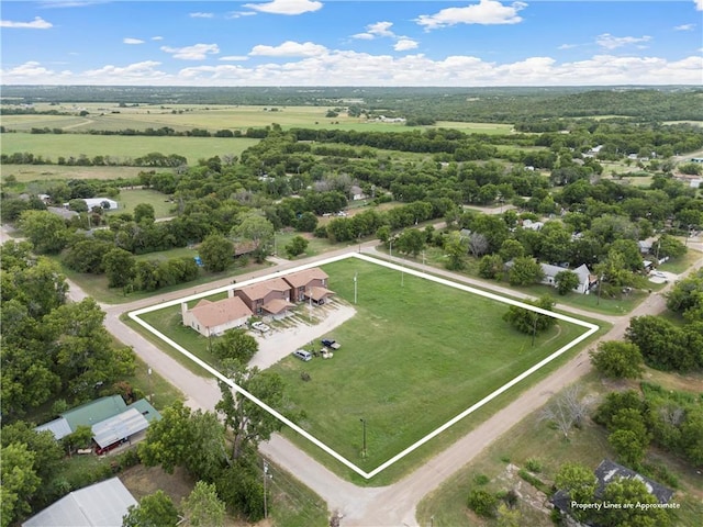 drone / aerial view featuring a rural view