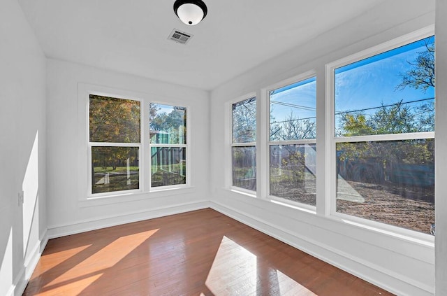 view of unfurnished sunroom