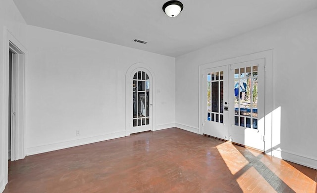 interior space featuring french doors