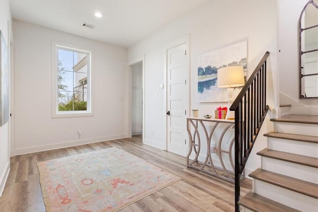 entrance foyer featuring light hardwood / wood-style floors