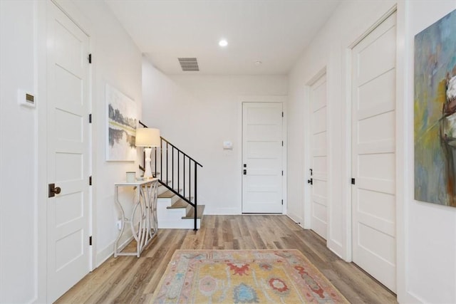 foyer featuring light hardwood / wood-style floors