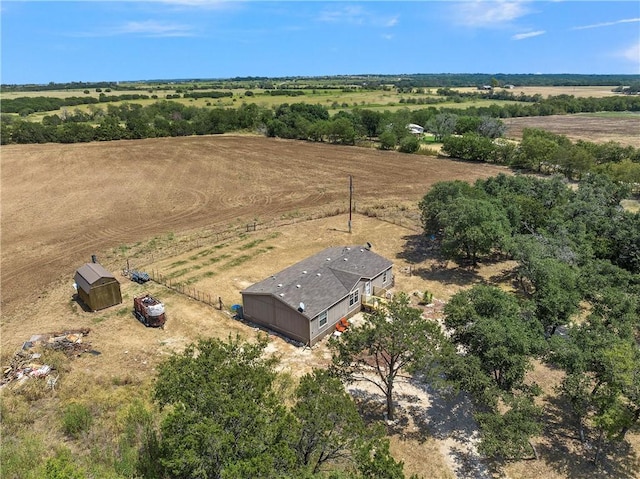 aerial view featuring a rural view