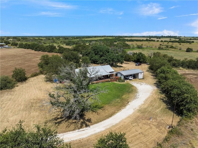 bird's eye view with a rural view