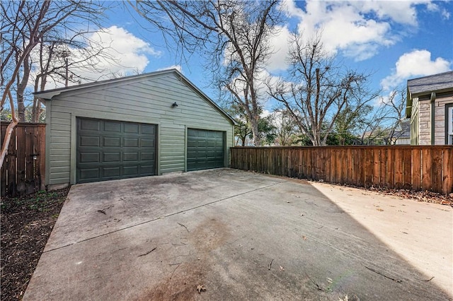 view of garage