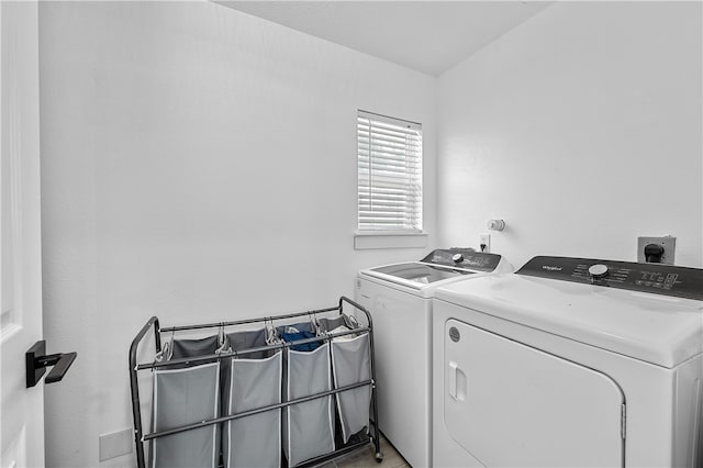 laundry area featuring washer and dryer