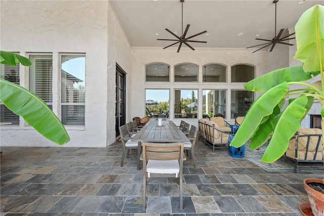 view of patio / terrace with ceiling fan