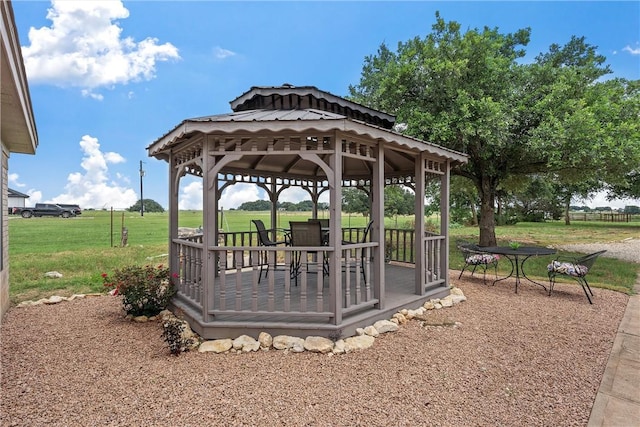 view of patio / terrace with a gazebo