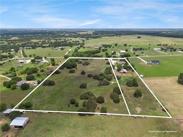 aerial view with a rural view