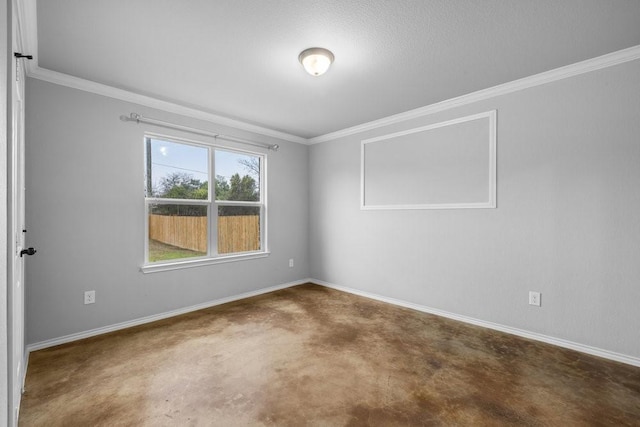 empty room with crown molding