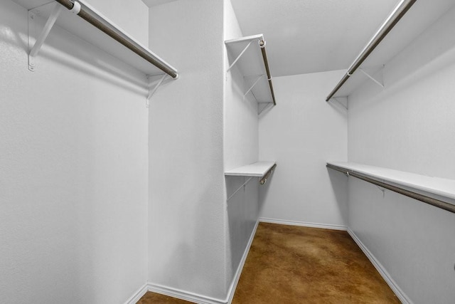 spacious closet with dark carpet