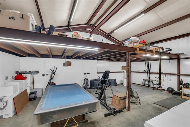 interior space with lofted ceiling