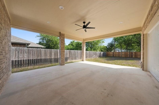 view of patio / terrace with ceiling fan