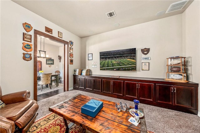 living room with visible vents