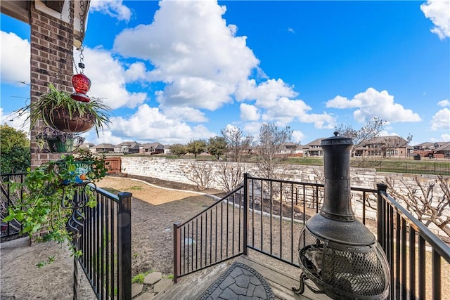 view of patio featuring a residential view