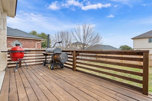 deck with grilling area