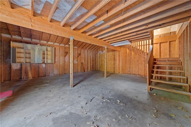 misc room with concrete flooring