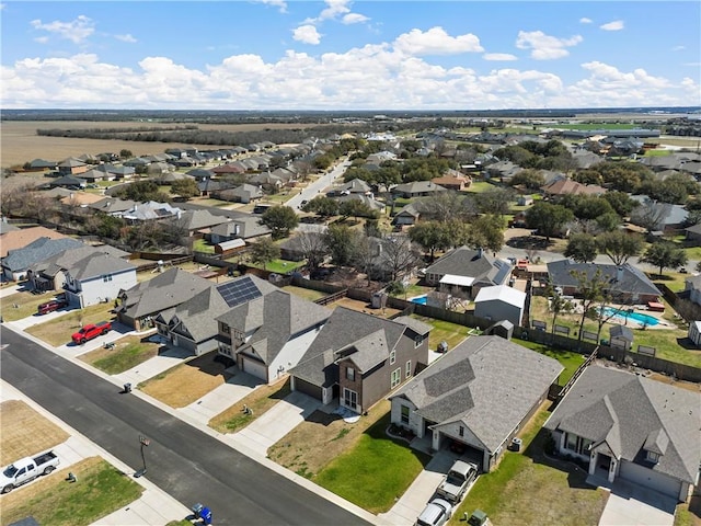 birds eye view of property with a residential view