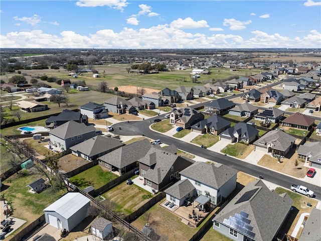 aerial view with a residential view