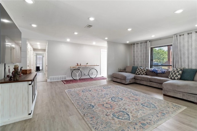 living room featuring light hardwood / wood-style floors