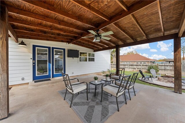 view of patio / terrace with ceiling fan