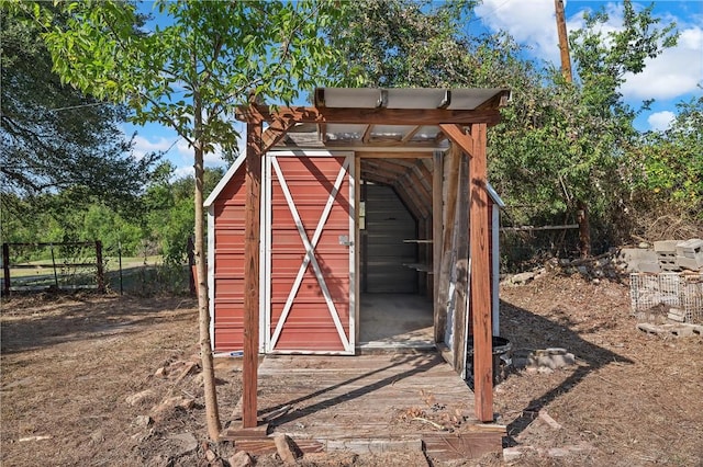 view of outdoor structure