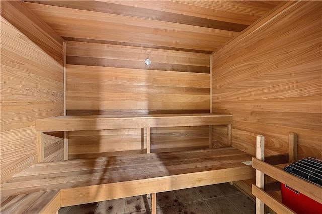 view of sauna / steam room featuring wood-type flooring