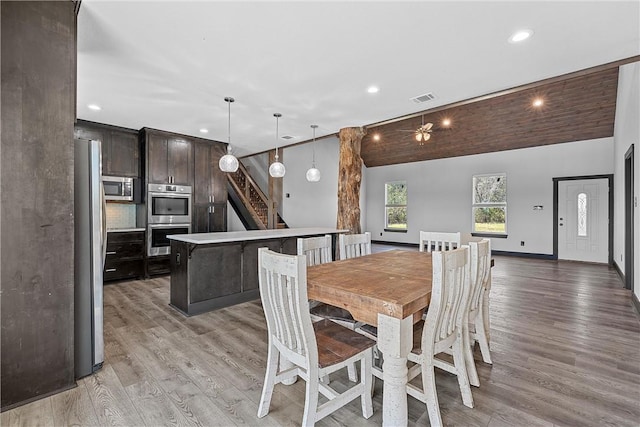 dining room featuring light wood-type flooring