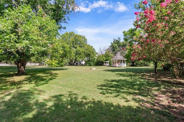 view of yard featuring a gazebo