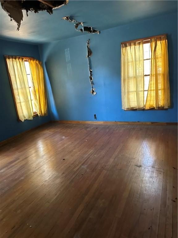 empty room featuring wood-type flooring