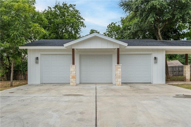 view of garage