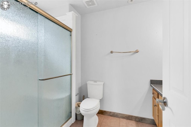121 Mourning Dove Dr, Canon City, CO 81212 - bathroom featuring vanity, tile patterned floors, and a shower stall