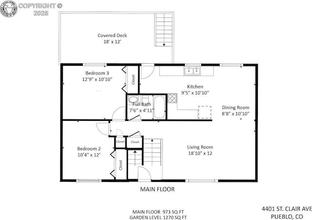 4401 Saint Clair Ave, Pueblo, CO 81005 - property floor plan