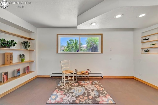 4401 Saint Clair Ave, Pueblo, CO 81005 - unfurnished room featuring carpet, built in features, baseboards, recessed lighting, and a textured ceiling