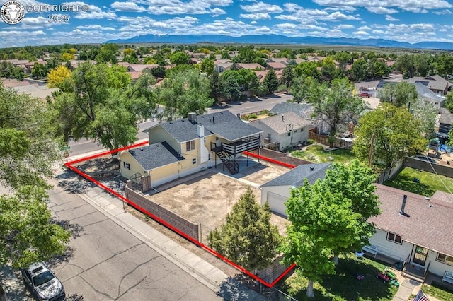 4401 Saint Clair Ave, Pueblo, CO 81005 - aerial view of residential area with mountains and property boundaries highlighted