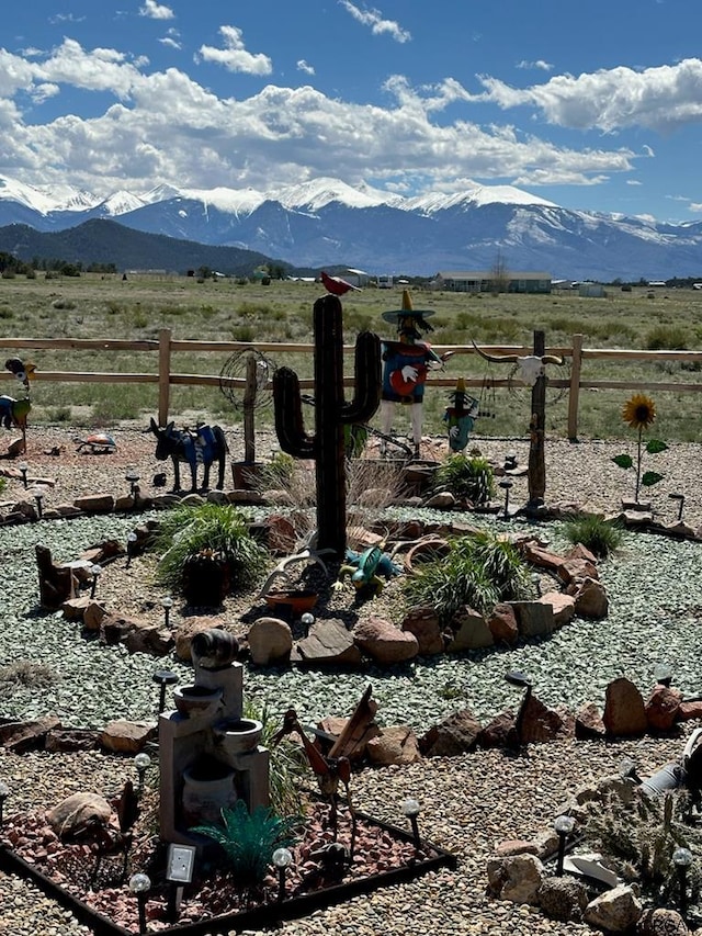 property view of mountains featuring a rural view