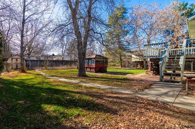 view of yard featuring a gazebo