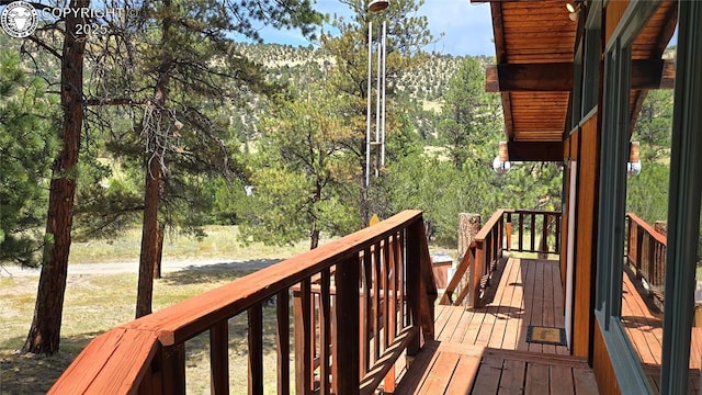 21501 Chalk Creek Dr, Nathrop, CO 81236 - deck with a forest view